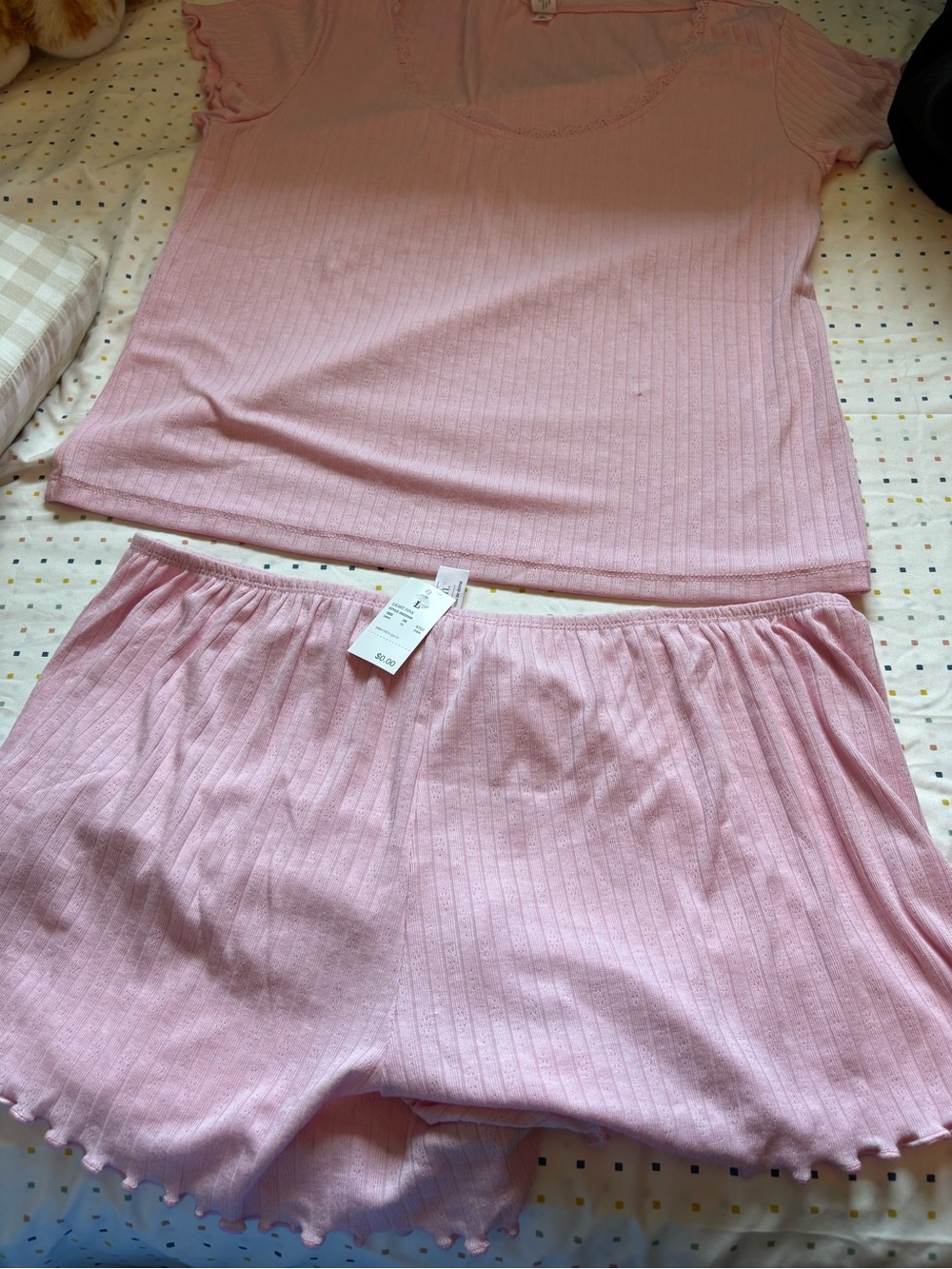 Target Pink Ribbed Short Pajama Set